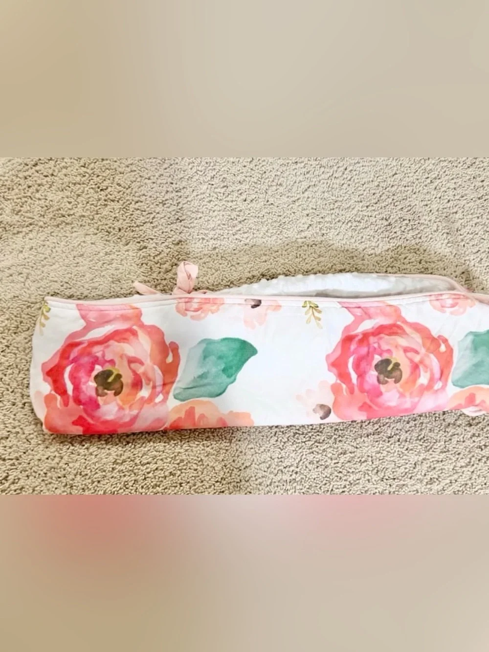 Crib Bedding Watercolor Floral Boho Chic Pink Peach Flowers Sheet Skirt Girl